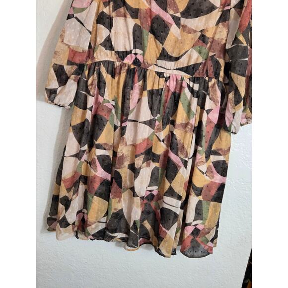 Torrid Clip Dot Keyhole Dress Women’s 3X Black Mini Short Sleeve Plus Size Flowy - Picture 11 of 11